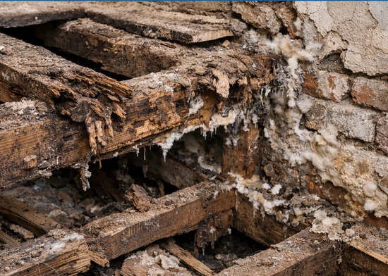 Dégâts structurels causés par la mérule