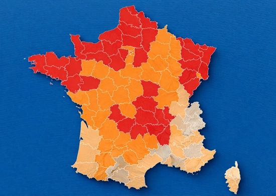 carte zones à risque mérule France humidité