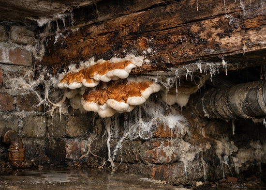 développement mérule humidité maison cave