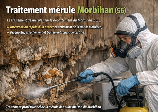 traitement mérule Morbihan expert intervention maison bois